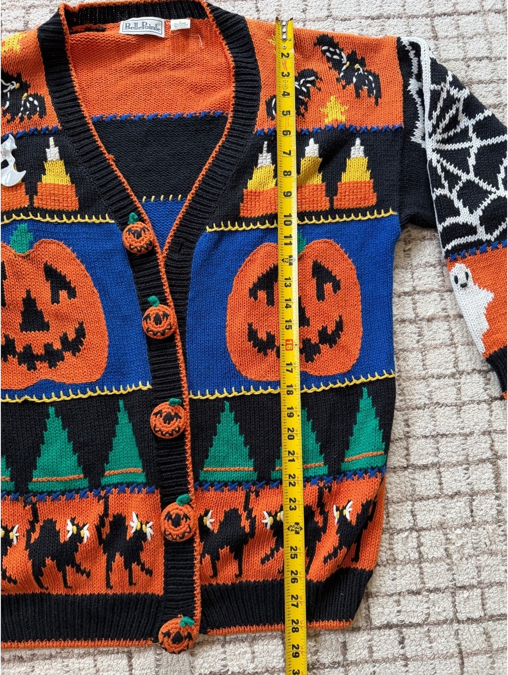 Women’s vintage grandma grannycore Halloween pumpkin spooky fall sweater - Picture 5 of 8